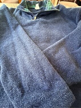 Men's Quarter-Zip Knit Pullover Jacket - Navy made in the USA